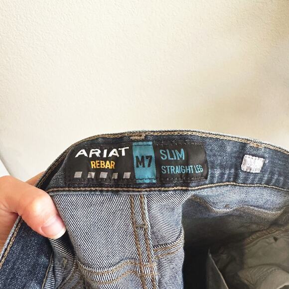 Ariat Rebar Mens M7 Jeans 32/34 Slim Straight Stretch Workwear Cowboy Rodeo - Picture 6 of 8